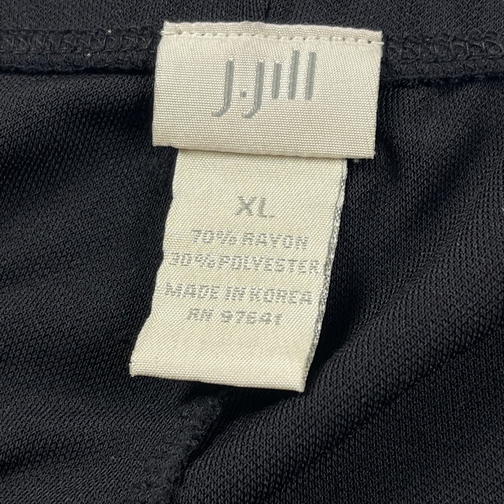 JJill Womens XL Black Rayon Blend Cropped Wide Leg Elastic Waist Pants Solid - Picture 2 of 11